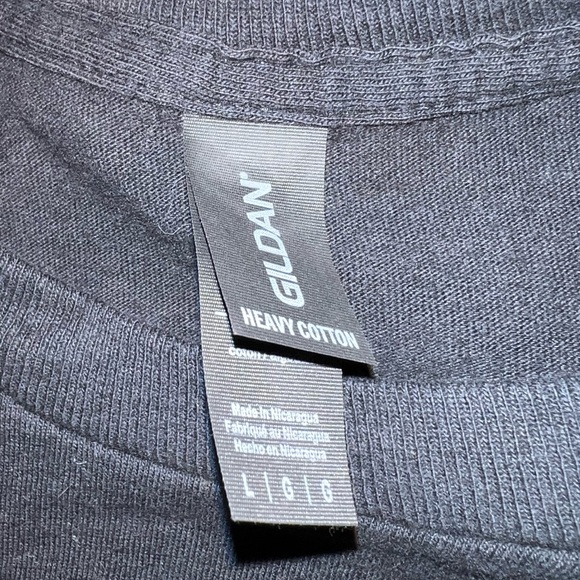 Gildan Black Reverse Tie Dye Long Sleeve Cotton T-Shirt Tan, Orange & Red Size L - Picture 9 of 10